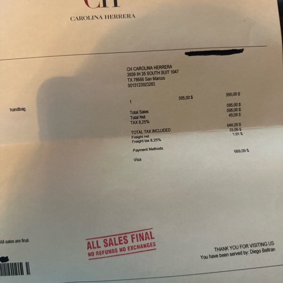 Authentic Carolina Herrera quilted crossbody bag - Picture 2 of 10